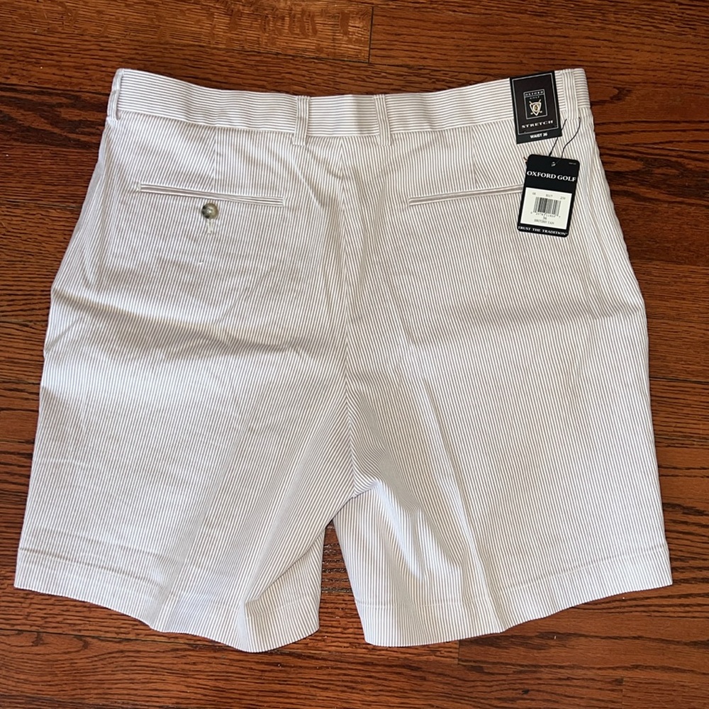Oxford  golf striped stretch shorts 36 size - Picture 3 of 8